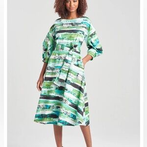Nwot Natori kazuki cotton poplin boatneck Dress